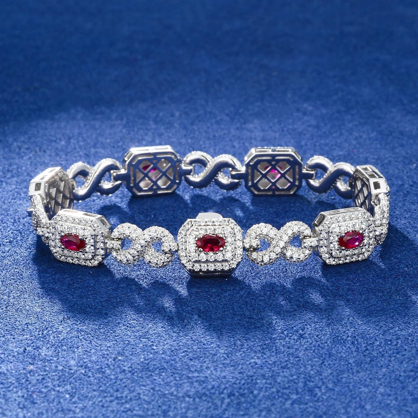 ICED OUT 10MM MOISSANITE "ZOLETTA" WEISSGOLD 925S SILVER ARMBAND