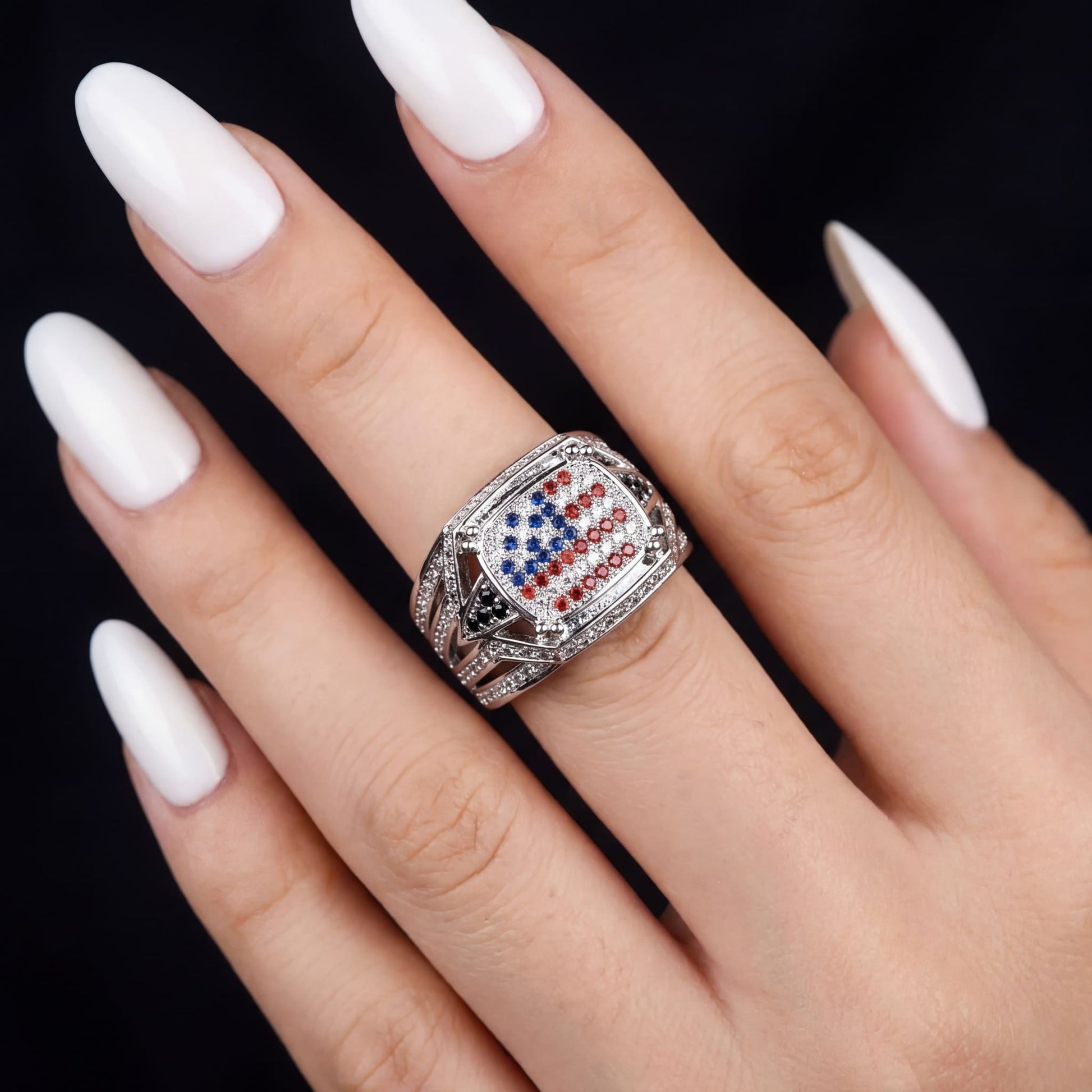 ICED OUT "AMERICA" RING - ICERAIN JEWELRY