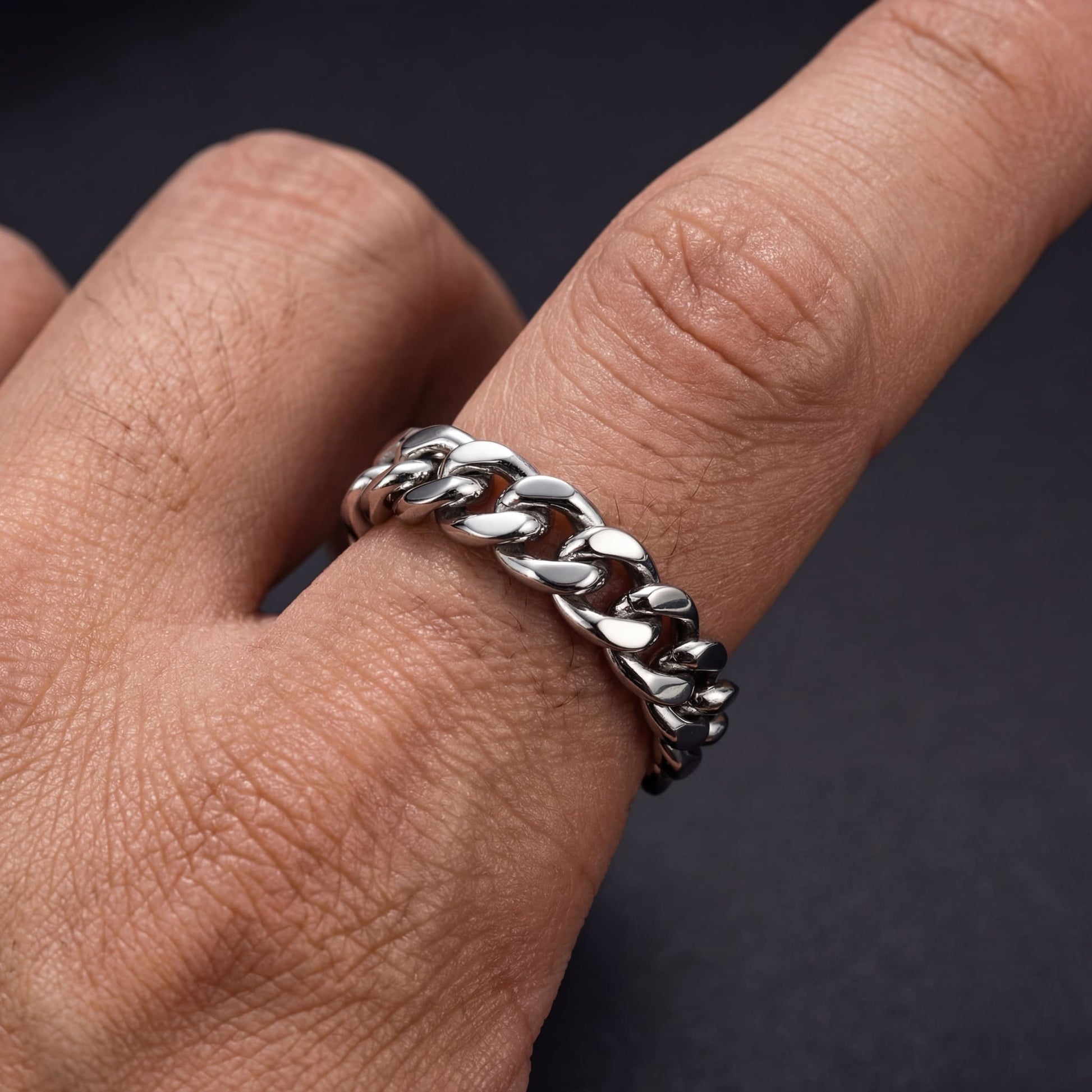 EDELSTAHL 6MM "CUBAN" RING - ICERAIN JEWELRY