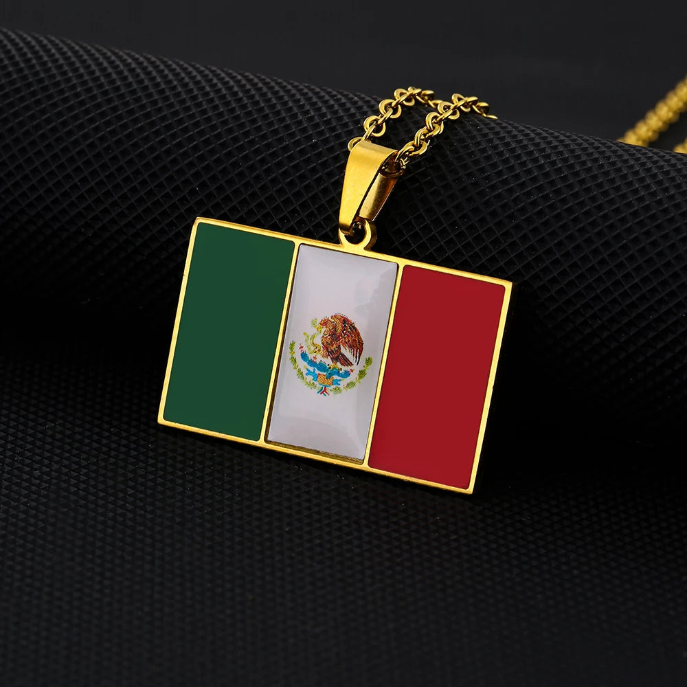 EDELSTAHL "MEXICO FLAG" LÄNDERKETTE - ICERAIN JEWELRY