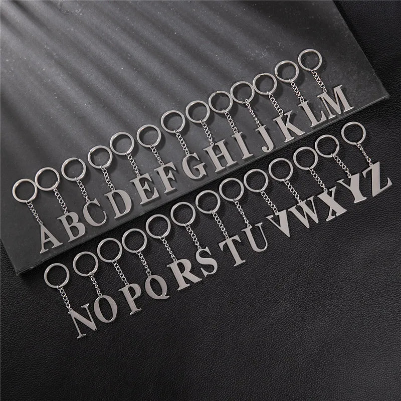 PERSONALISIERTER EDELSTAHL ANFANGSBUCHSTABE "FLISH" SCHLÜSSELANHÄNGER - ICERAIN JEWELRY