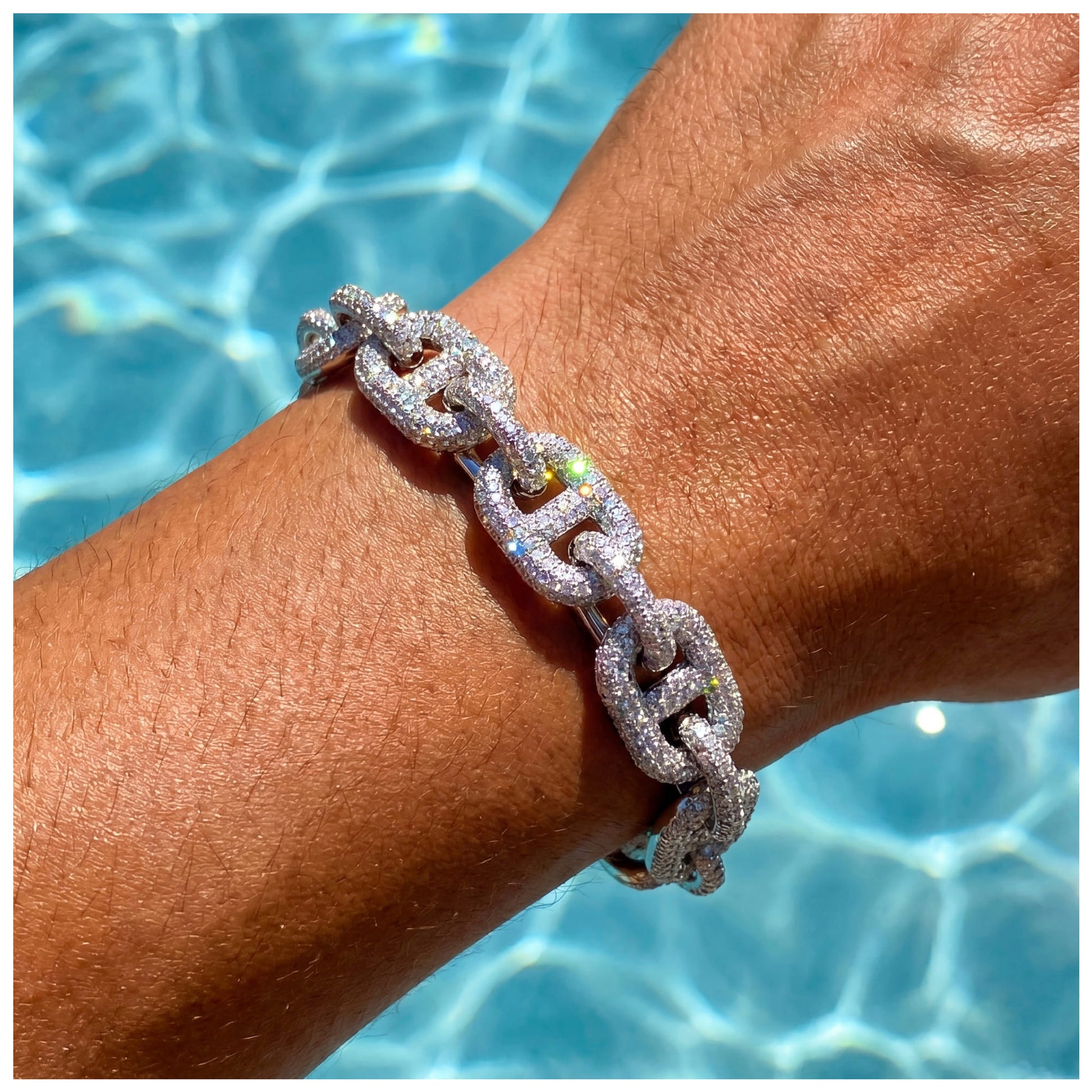 ICED OUT 15MM "SILVER ARTI" ARMBAND - ICERAIN JEWELRY