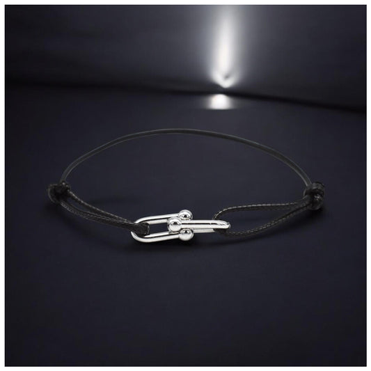 SALE | STOFF/EDELSTAHL "BLACK/SILVER CLOSURE" ARMBAND