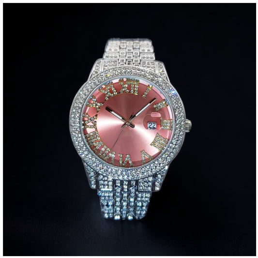 Luxus Designer Iced Out "Regina" Uhr + Box + Armbandkürzer