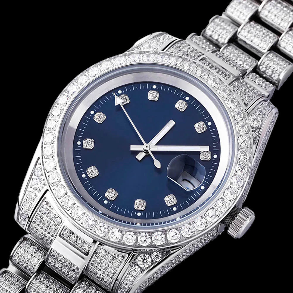ICED OUT 40MM "COSAFIMA" 12K WEISSGOLD UHR - ICERAIN JEWELRY