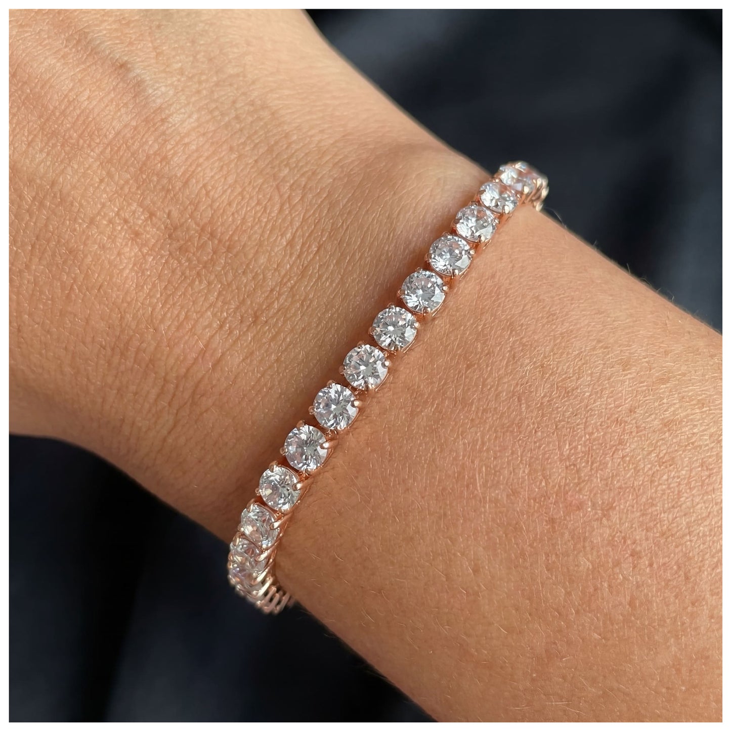 ICED OUT "ROSEGOLD TENNIS" ARMBAND - ICERAIN JEWELRY