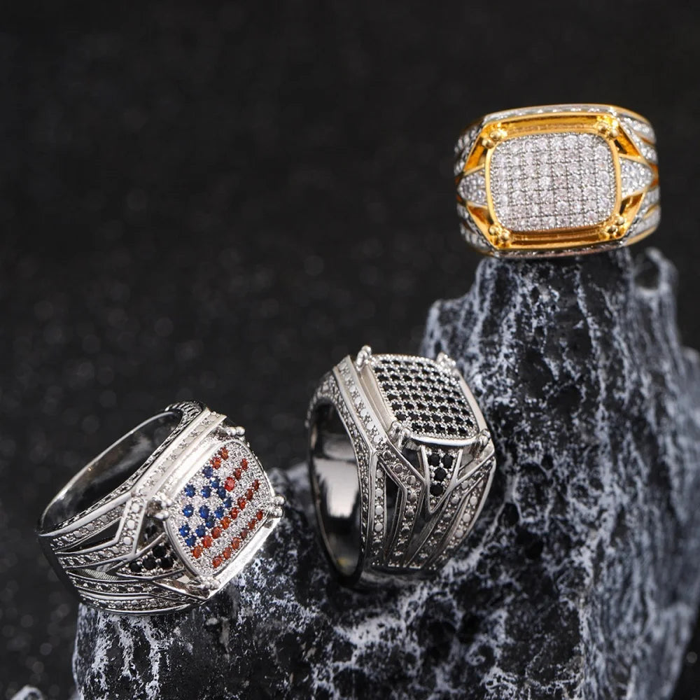ICED OUT "AMERICA" RING - ICERAIN JEWELRY