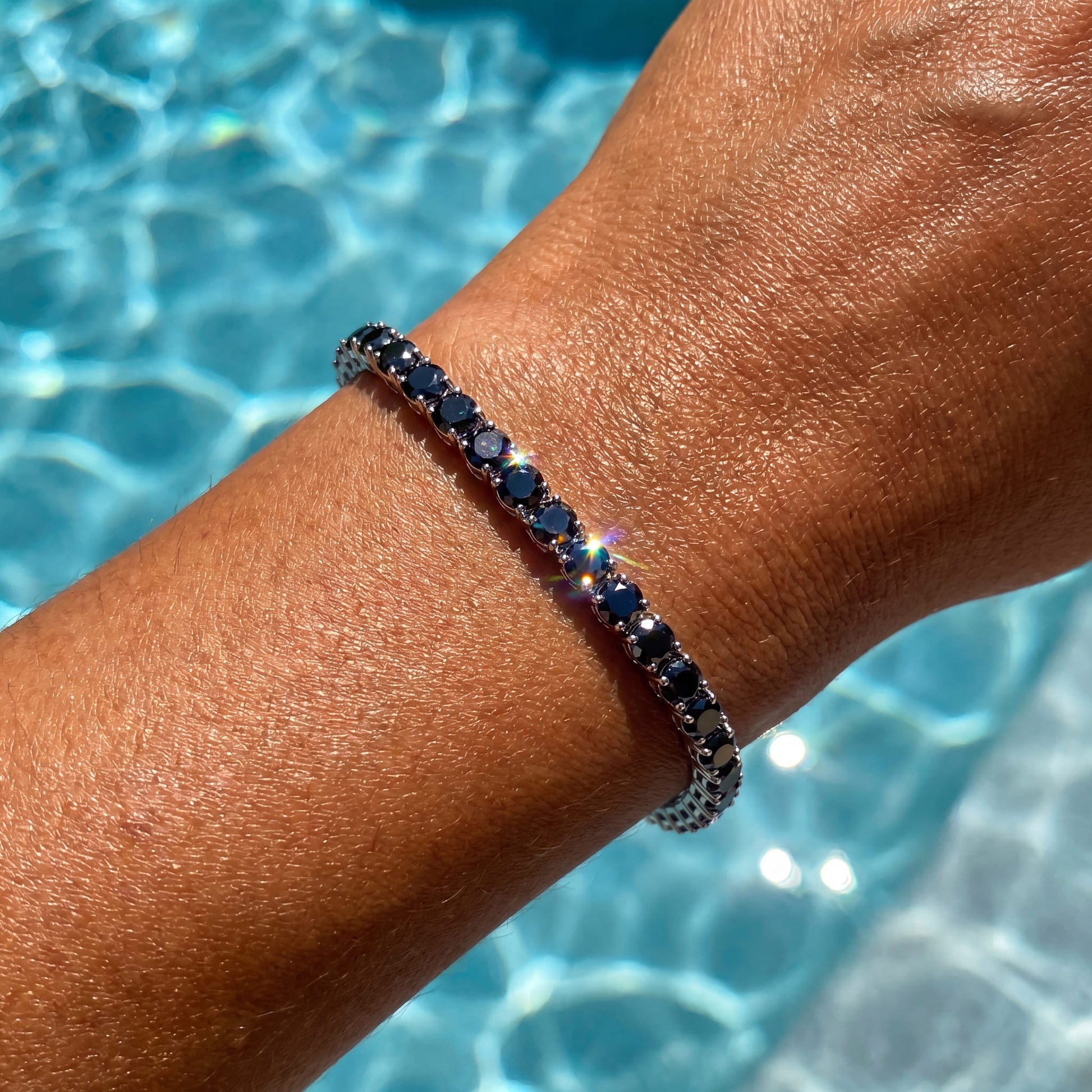 ICED OUT 4MM "BLACK TENNIS" ARMBAND - ICERAIN JEWELRY