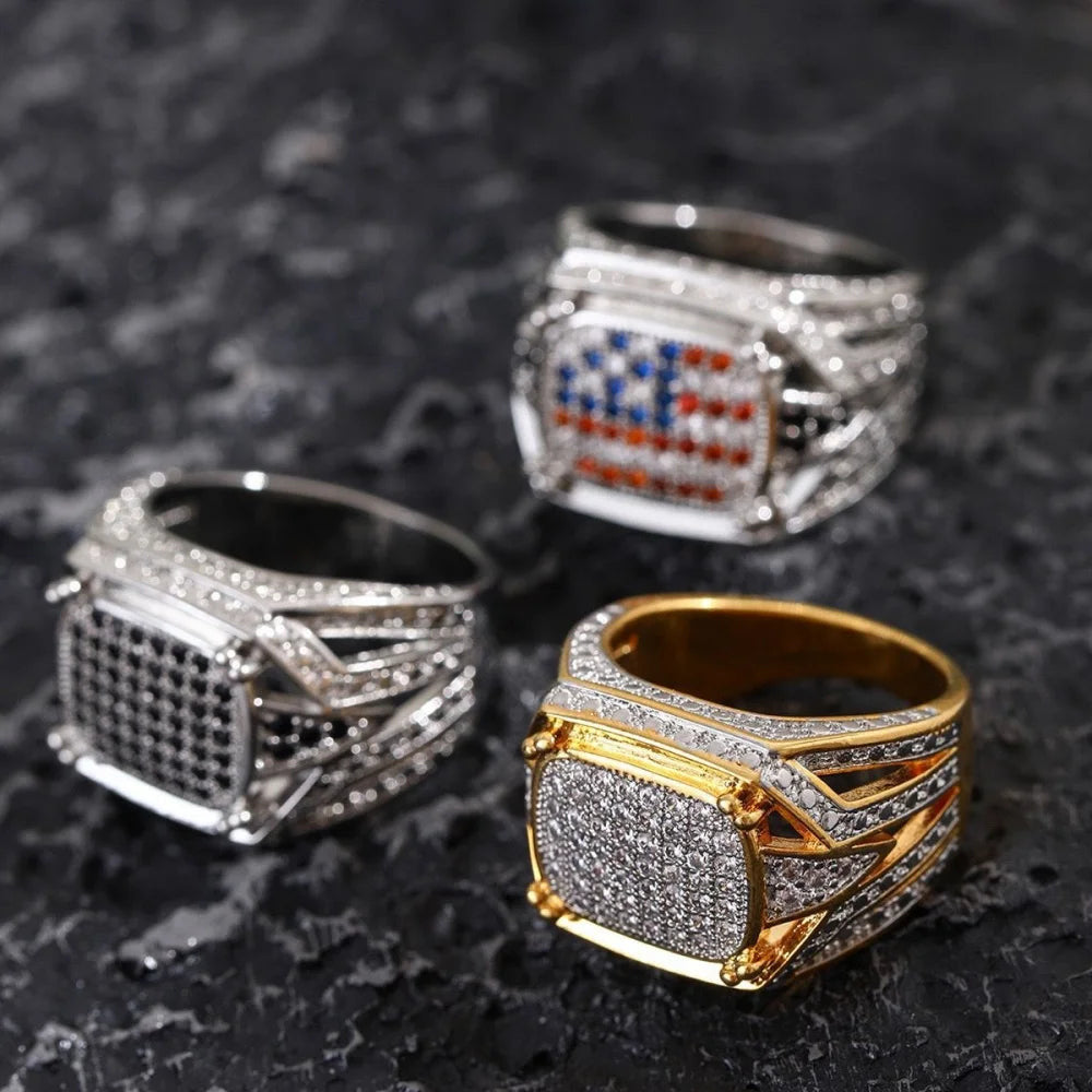 ICED OUT "AMERICA" RING - ICERAIN JEWELRY