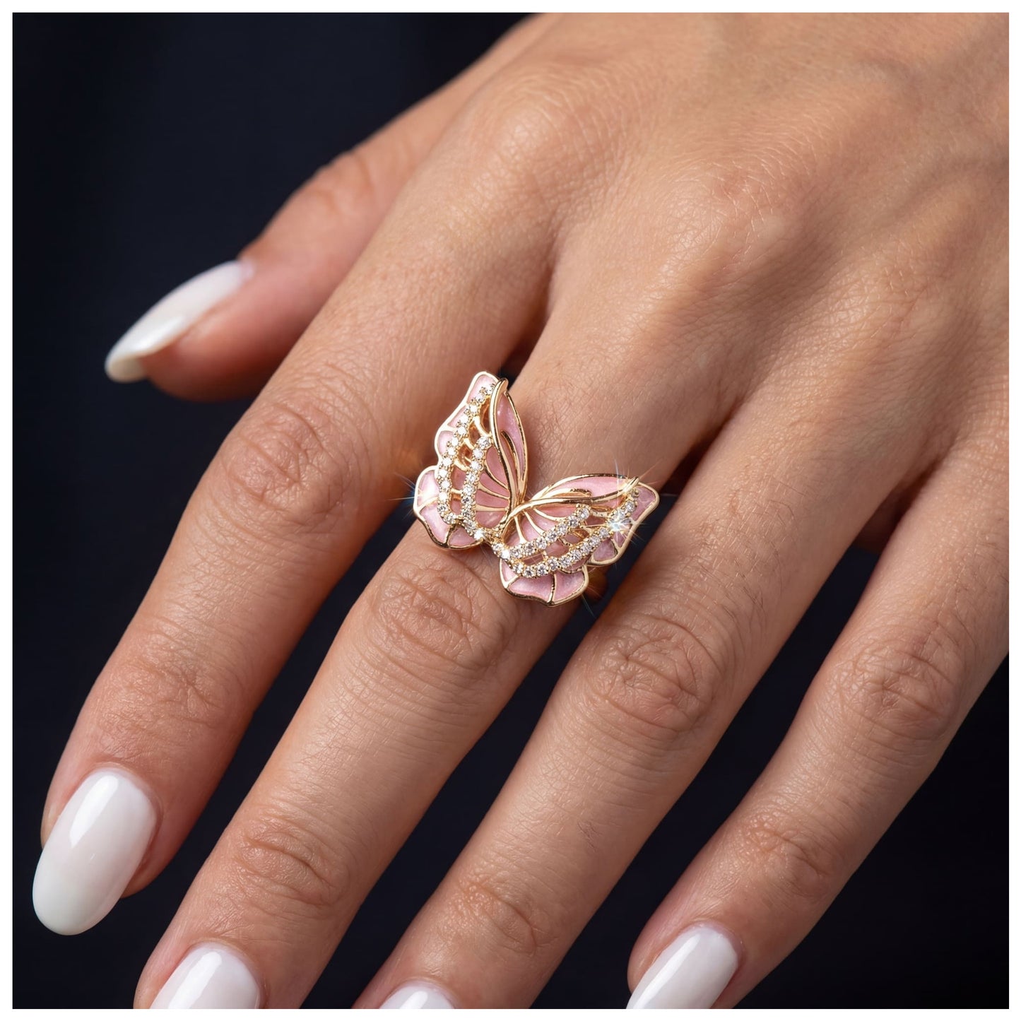 ICED OUT "PINK BUTTEFLY" RING - ICERAIN JEWELRY