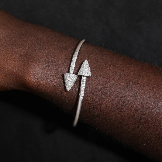 ICED OUT MOISSANITE "DART" WEISSGOLD 925S SILVER ARMREIF - ICERAIN JEWELRY