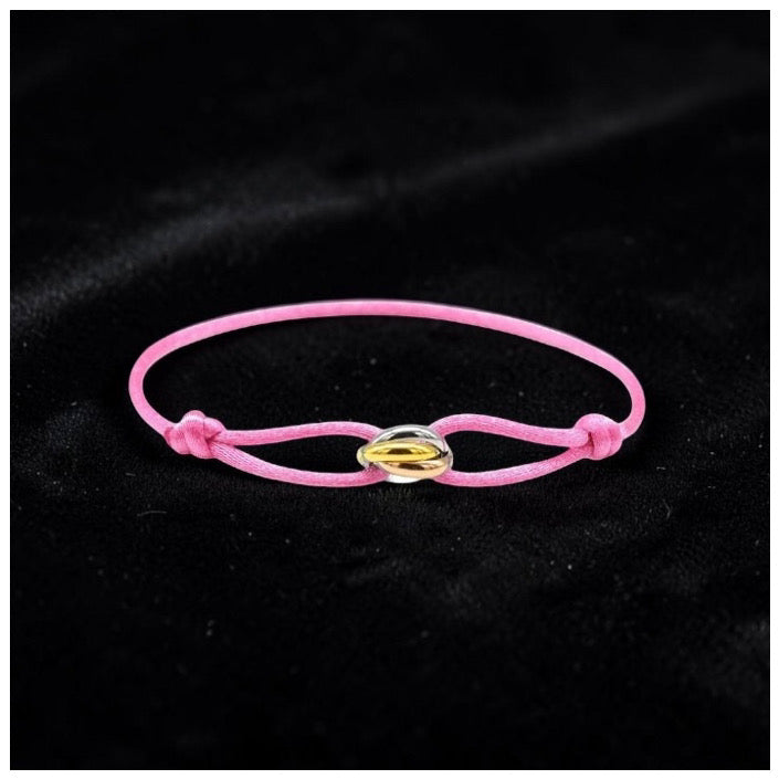 SALE | STOFF/EDELSTAHL "ROSE/SILVER/GOLD/ROSEGOLD TRICOLOR" ARMBAND - ICERAIN JEWELRY