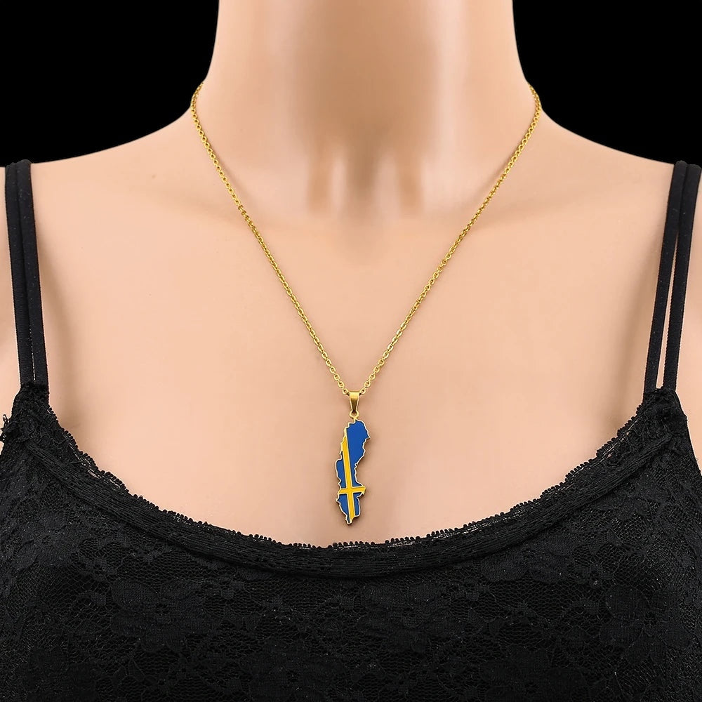 EDELSTAHL "SWEDEN" LÄNDERKETTE - ICERAIN JEWELRY