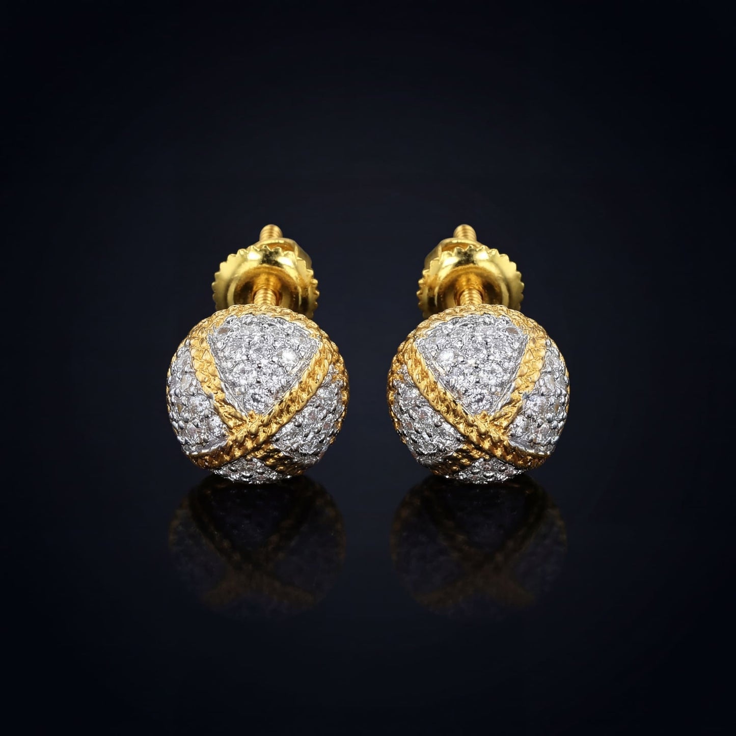ICED OUT "GOLD X" OHRRINGE - ICERAIN JEWELRY