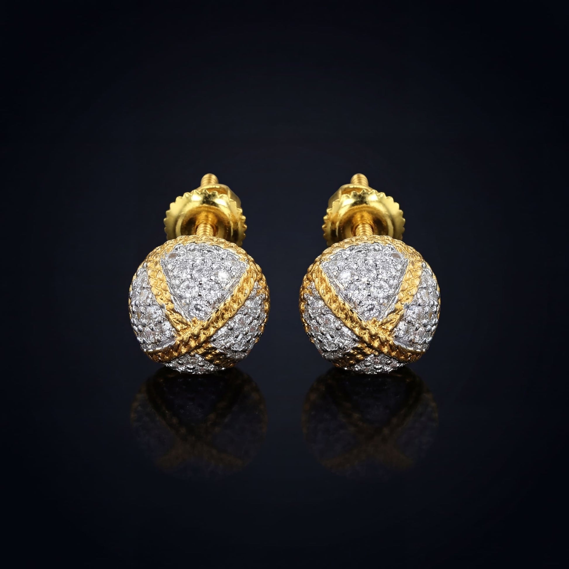 ICED OUT "GOLD X" OHRRINGE - ICERAIN JEWELRY