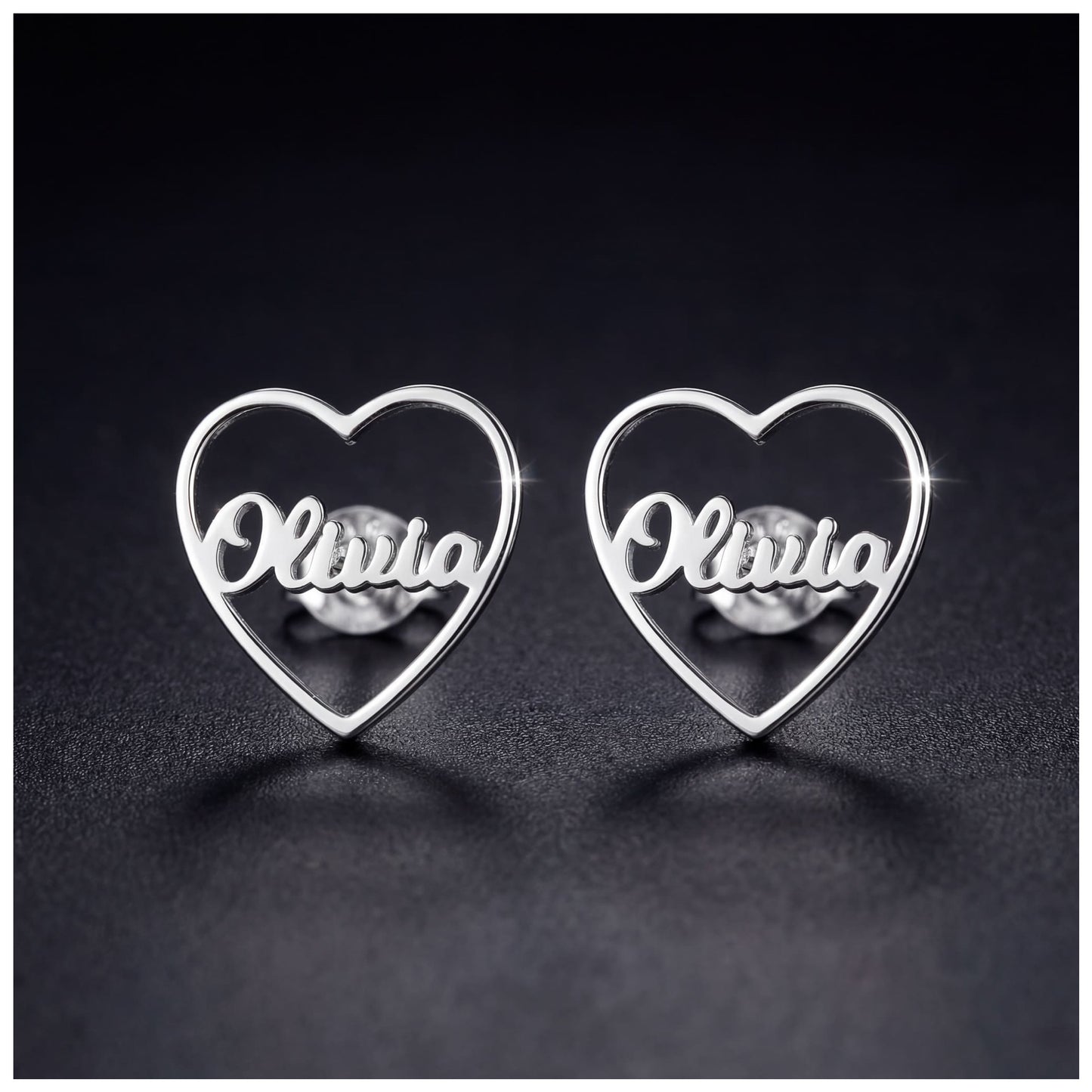 PERSONALISIERTE EDELSTAHL "HEART" OHRRINGE - ICERAIN JEWELRY