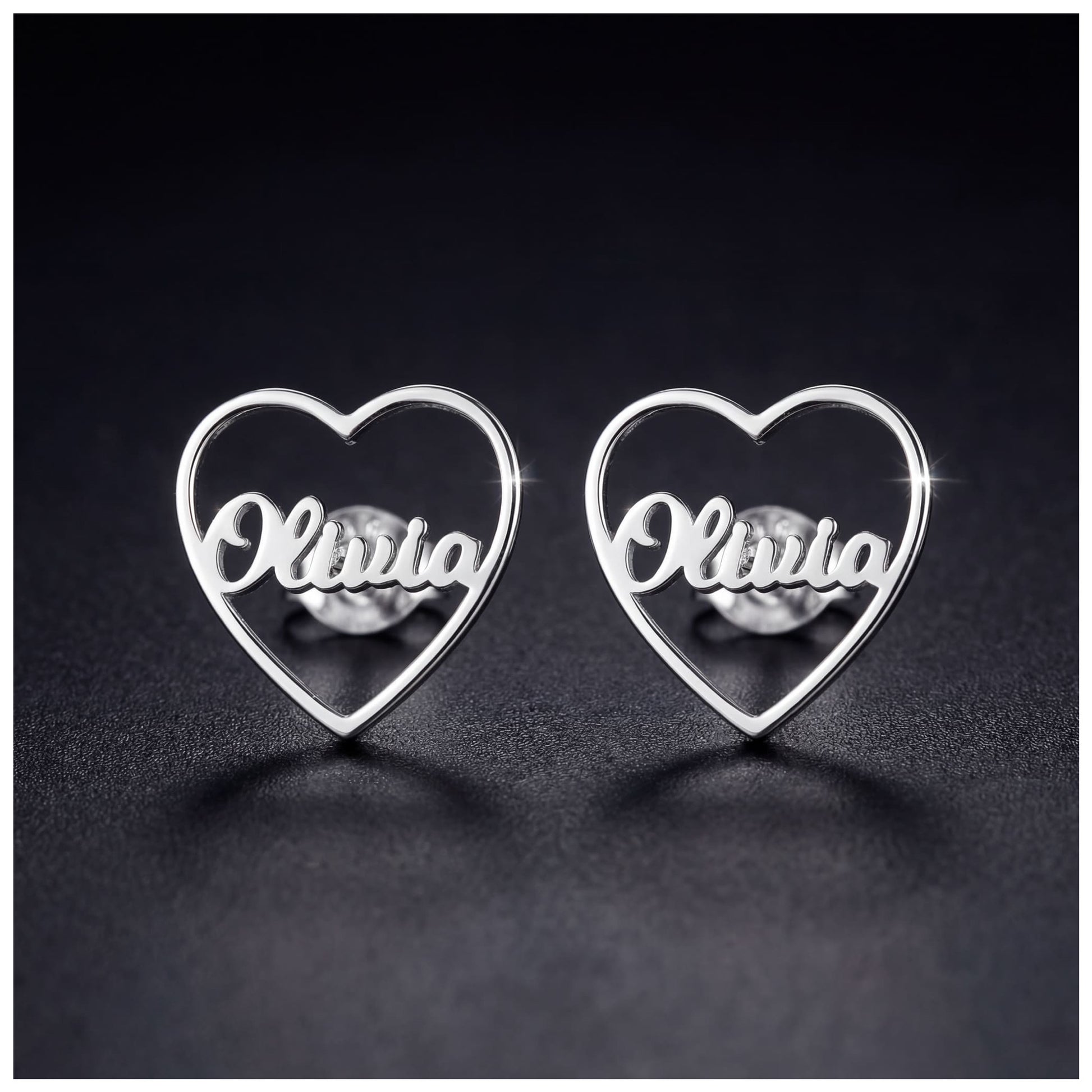 PERSONALISIERTE EDELSTAHL "HEART" OHRRINGE - ICERAIN JEWELRY