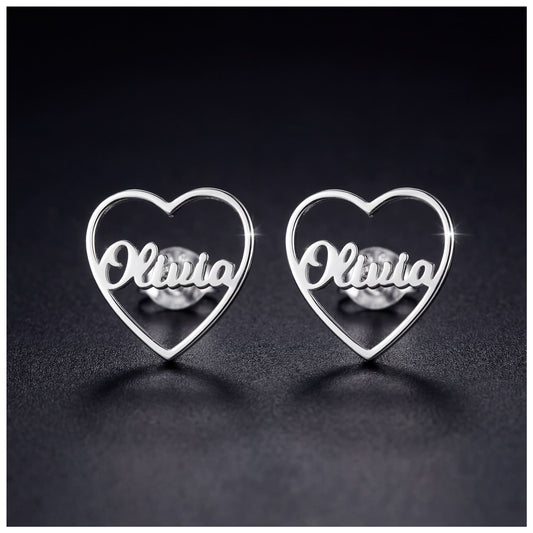 PERSONALISIERTE EDELSTAHL "HEART" OHRRINGE - ICERAIN JEWELRY