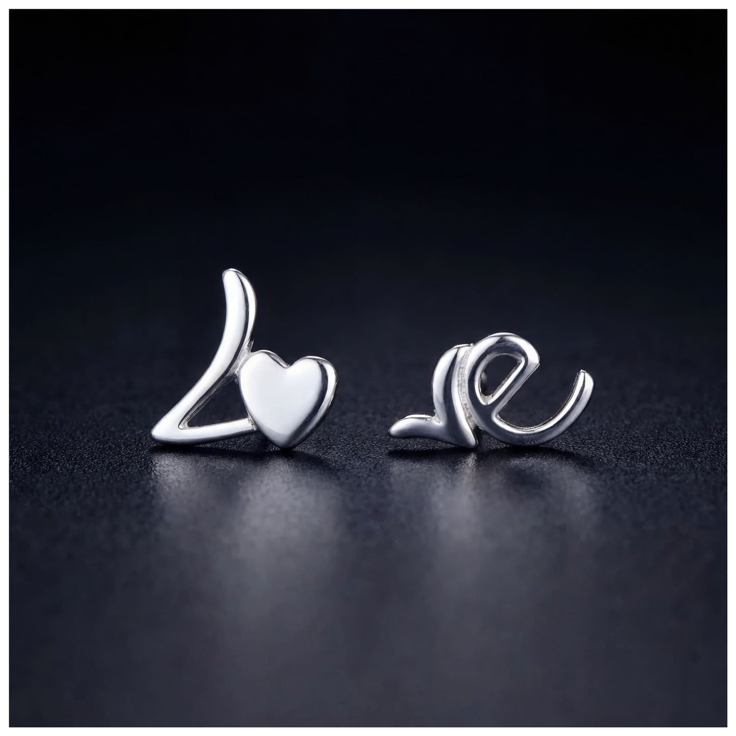 925S SILVER "LOVE" OHRRINGE - ICERAIN JEWELRY