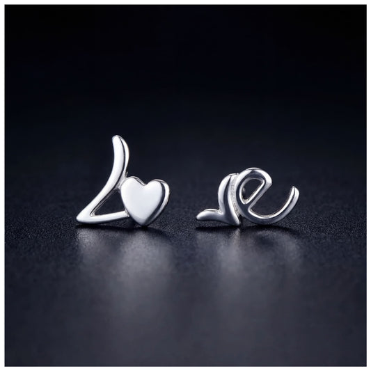 925S SILVER "LOVE" OHRRINGE - ICERAIN JEWELRY