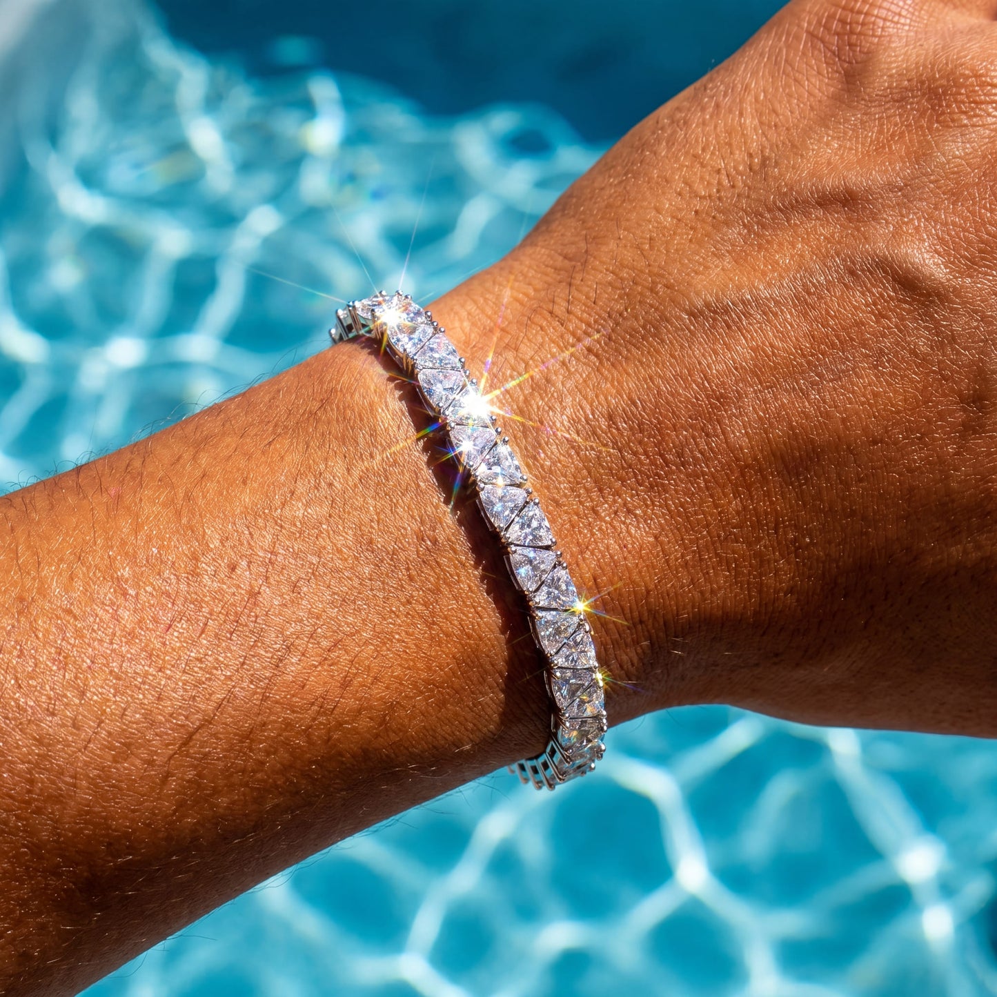 ICED OUT 5MM "TRIANGLE TENNIS" ARMBAND - ICERAIN JEWELRY