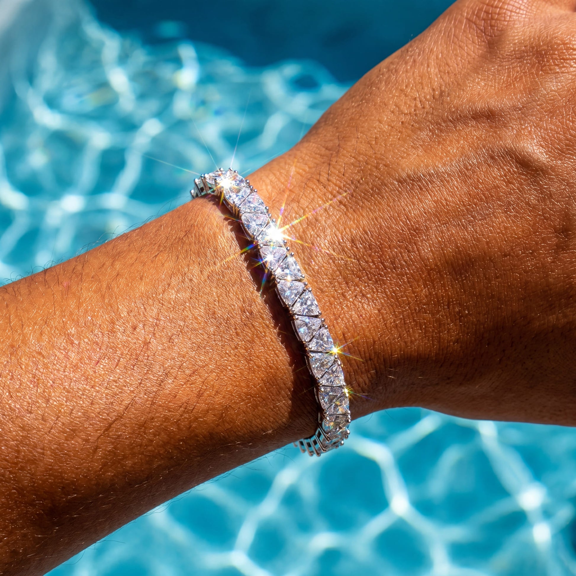 ICED OUT 5MM "TRIANGLE TENNIS" ARMBAND - ICERAIN JEWELRY