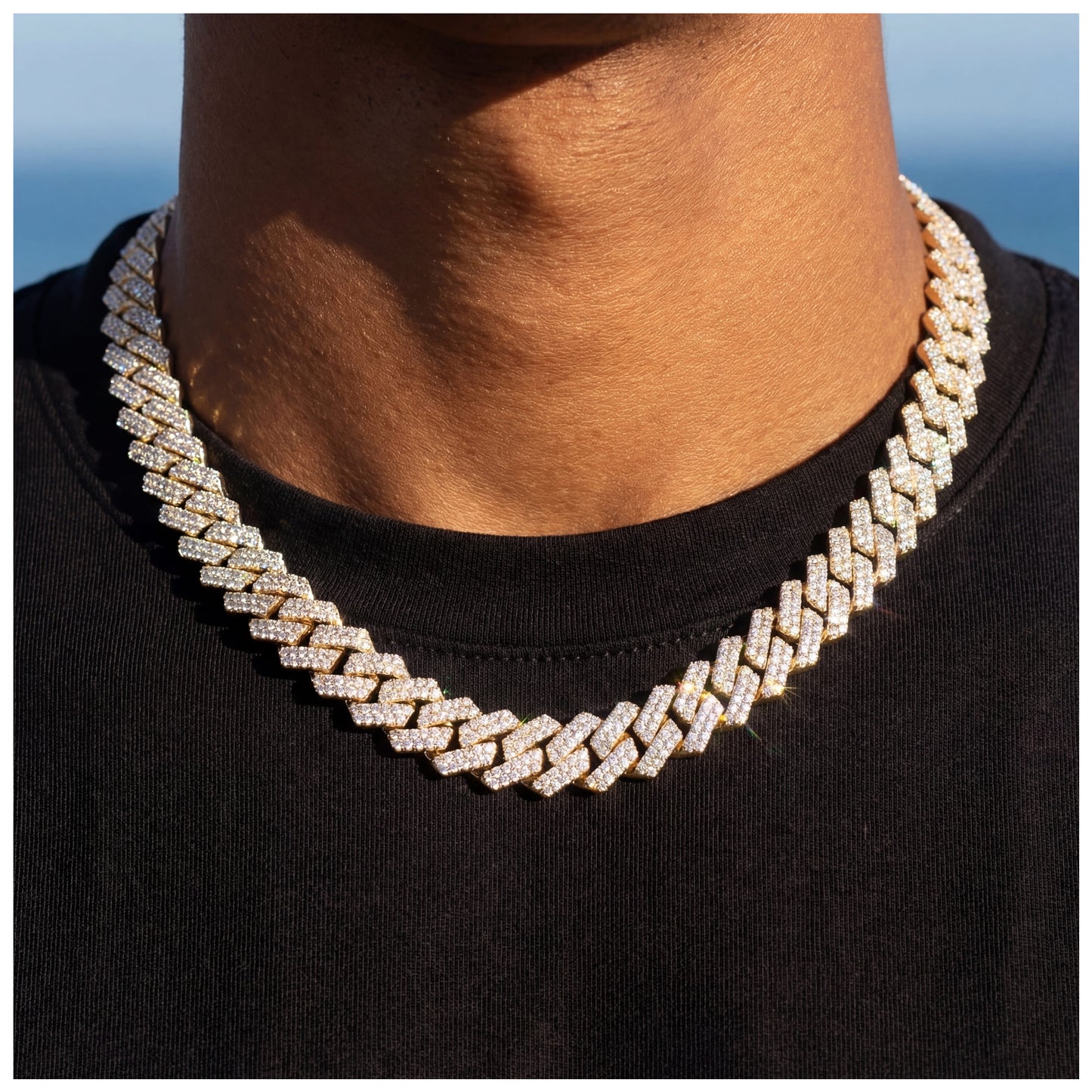 ICED OUT 14MM "GOLD PRONG CUBAN" KETTE [CLASSIC VERSION] - ICERAIN JEWELRY