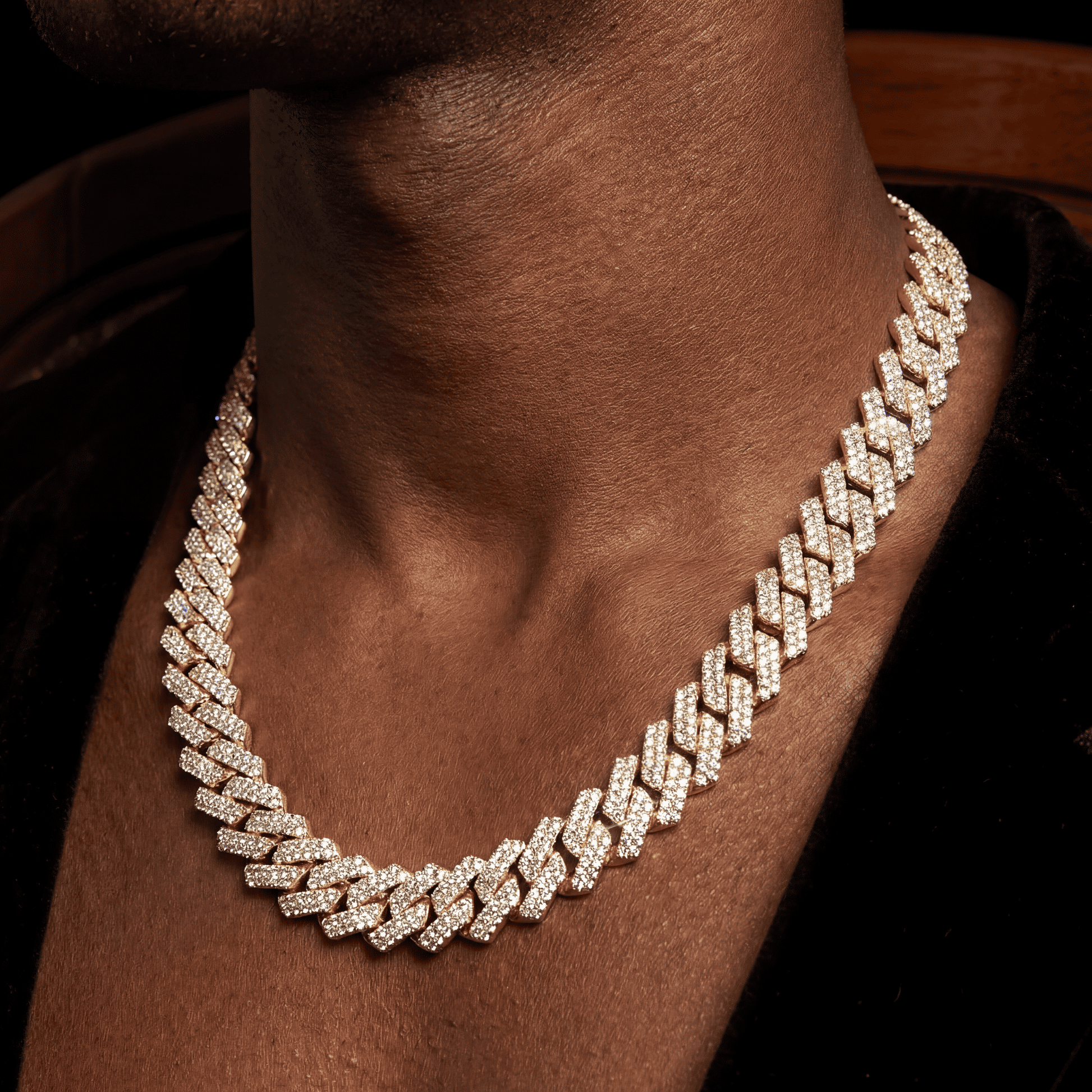 ICED OUT 14MM "GOLD PRONG CUBAN" KETTE [CLASSIC VERSION] - ICERAIN JEWELRY