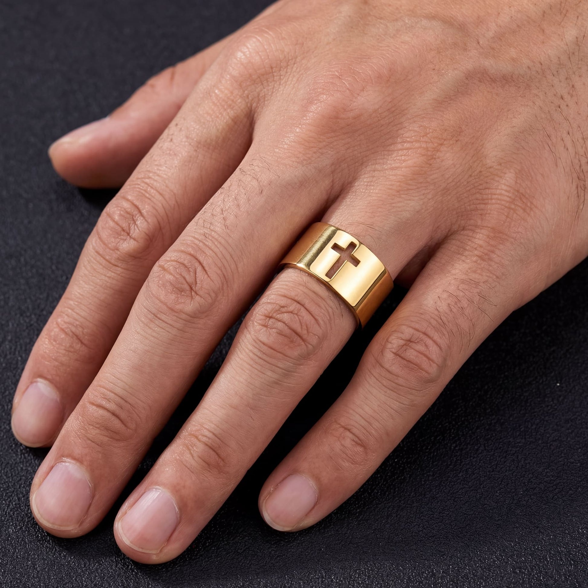 EDELSTAHL "CROSS V4" RING - ICERAIN JEWELRY