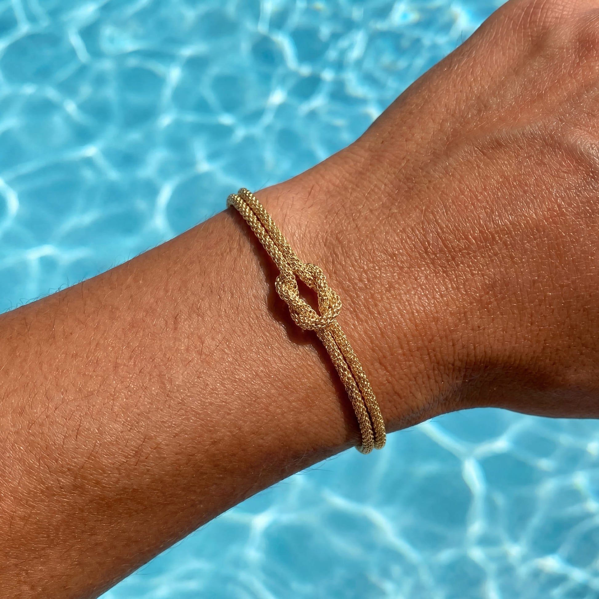 925S SILVER 14K GOLD 1,5MM "KNOT" ARMBAND - ICERAIN JEWELRY