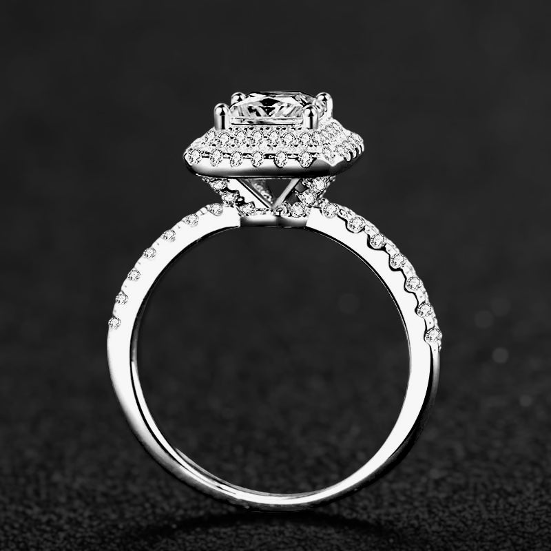 Luxus Iced Out Moissanite "Fosoco" Whitegold 925S Silver Ringe