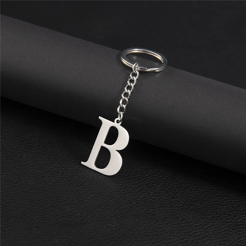 PERSONALISIERTER EDELSTAHL ANFANGSBUCHSTABE "FLISH" SCHLÜSSELANHÄNGER - ICERAIN JEWELRY