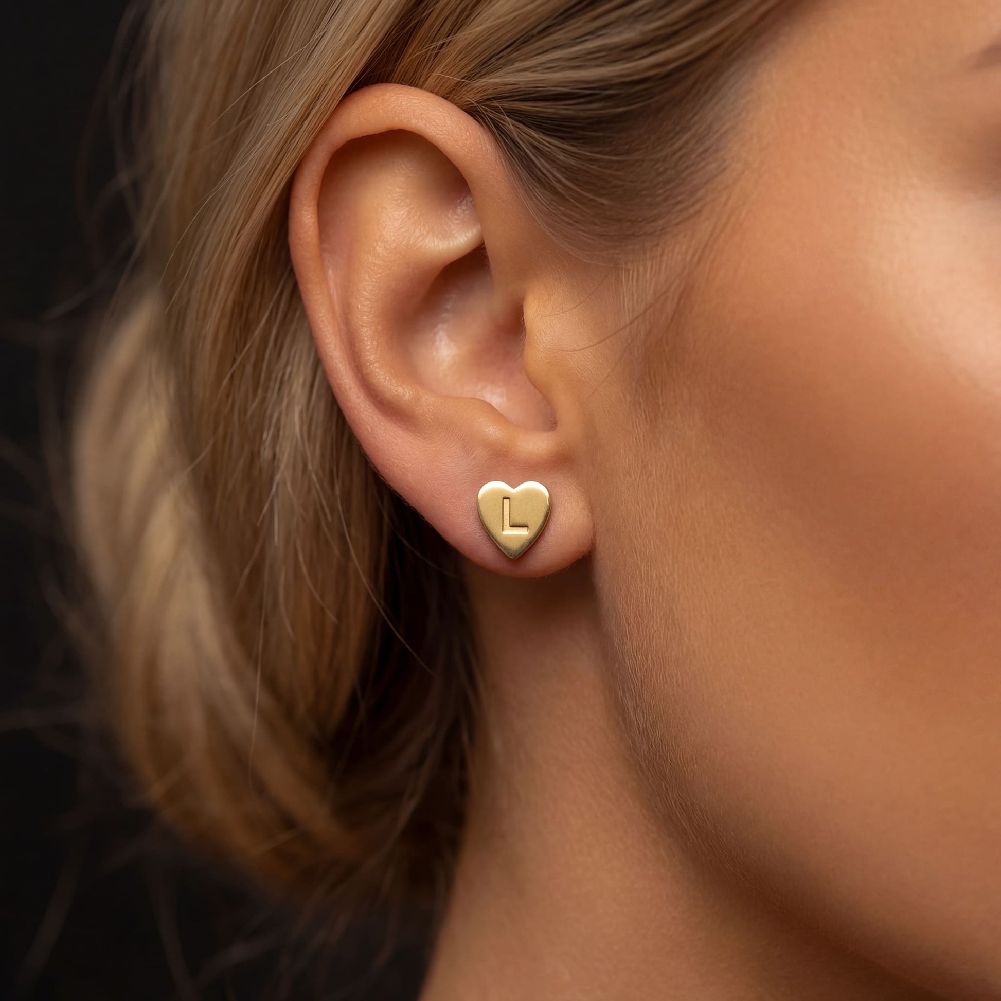 PERSONALISIERTE EDELSTAHL ANFANGSBUCHSTABEN "HEART" OHRRINGE - ICERAIN JEWELRY