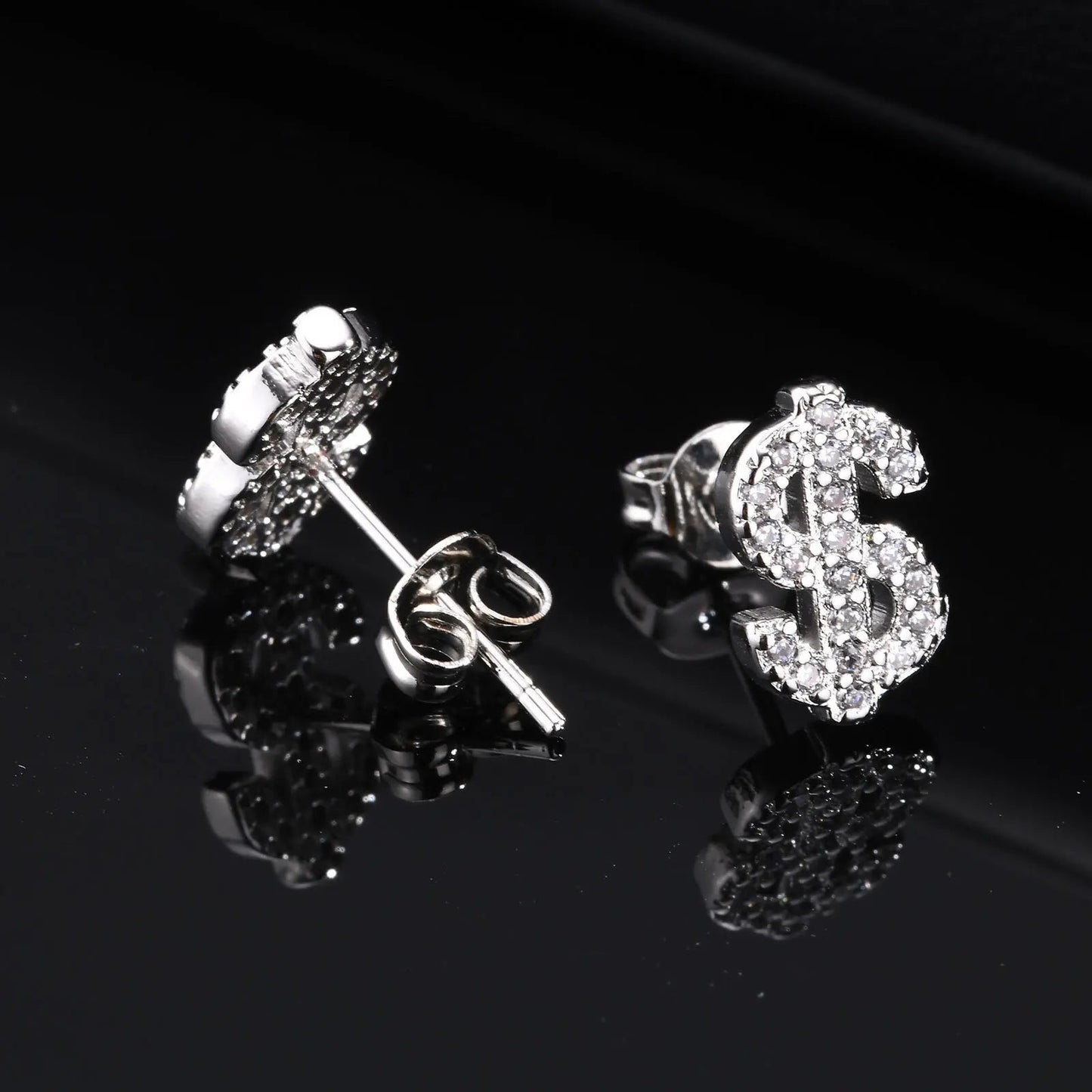 ICED OUT "DOLLAR" OHRRINGE - ICERAIN JEWELRY
