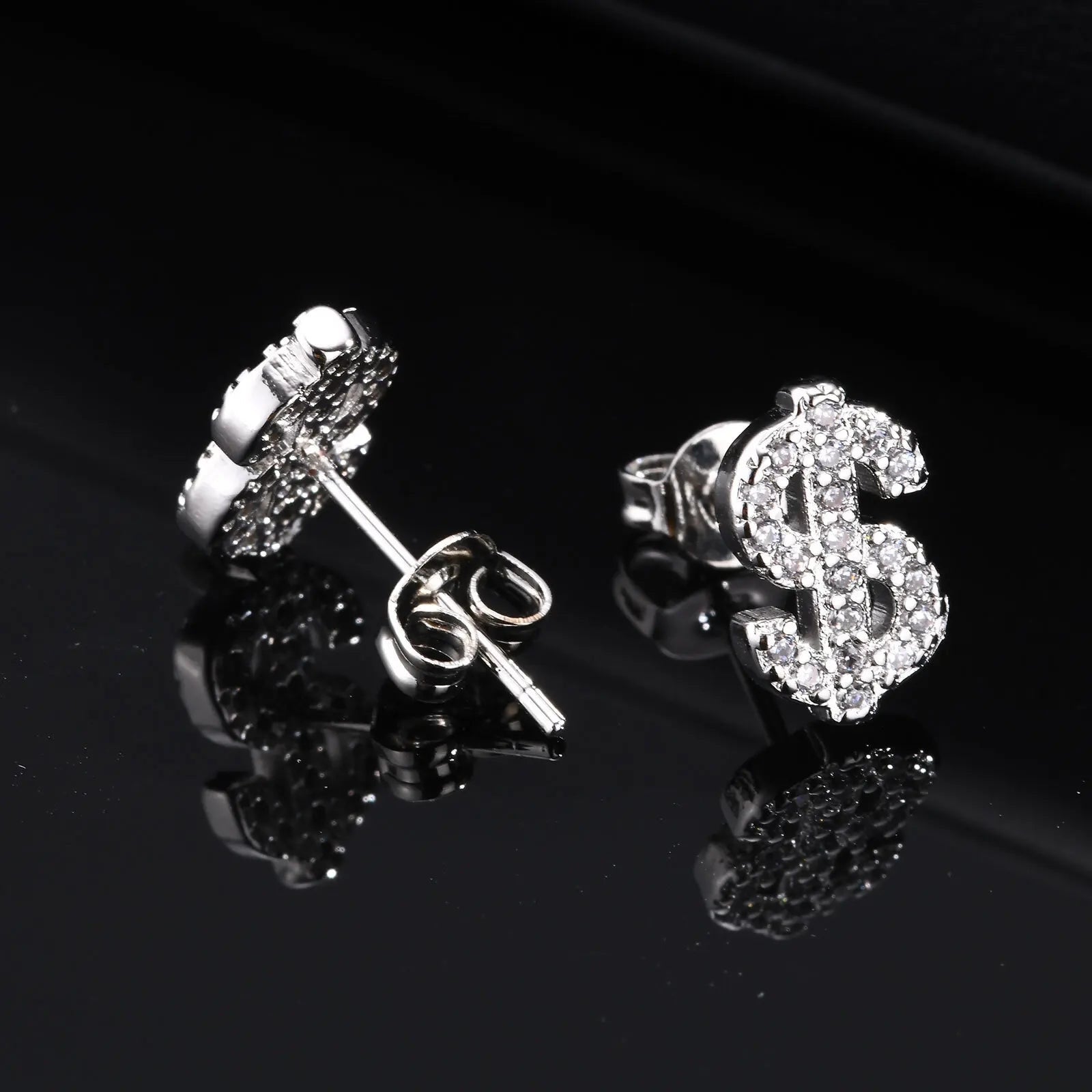 ICED OUT "DOLLAR" OHRRINGE - ICERAIN JEWELRY