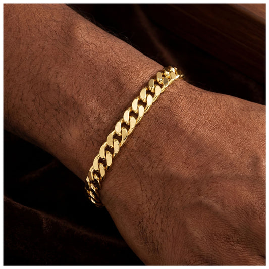 925S SILVER 18K GOLD "CUBAN" ARMBAND [PREMIUM VERSION] - ICERAIN JEWELRY
