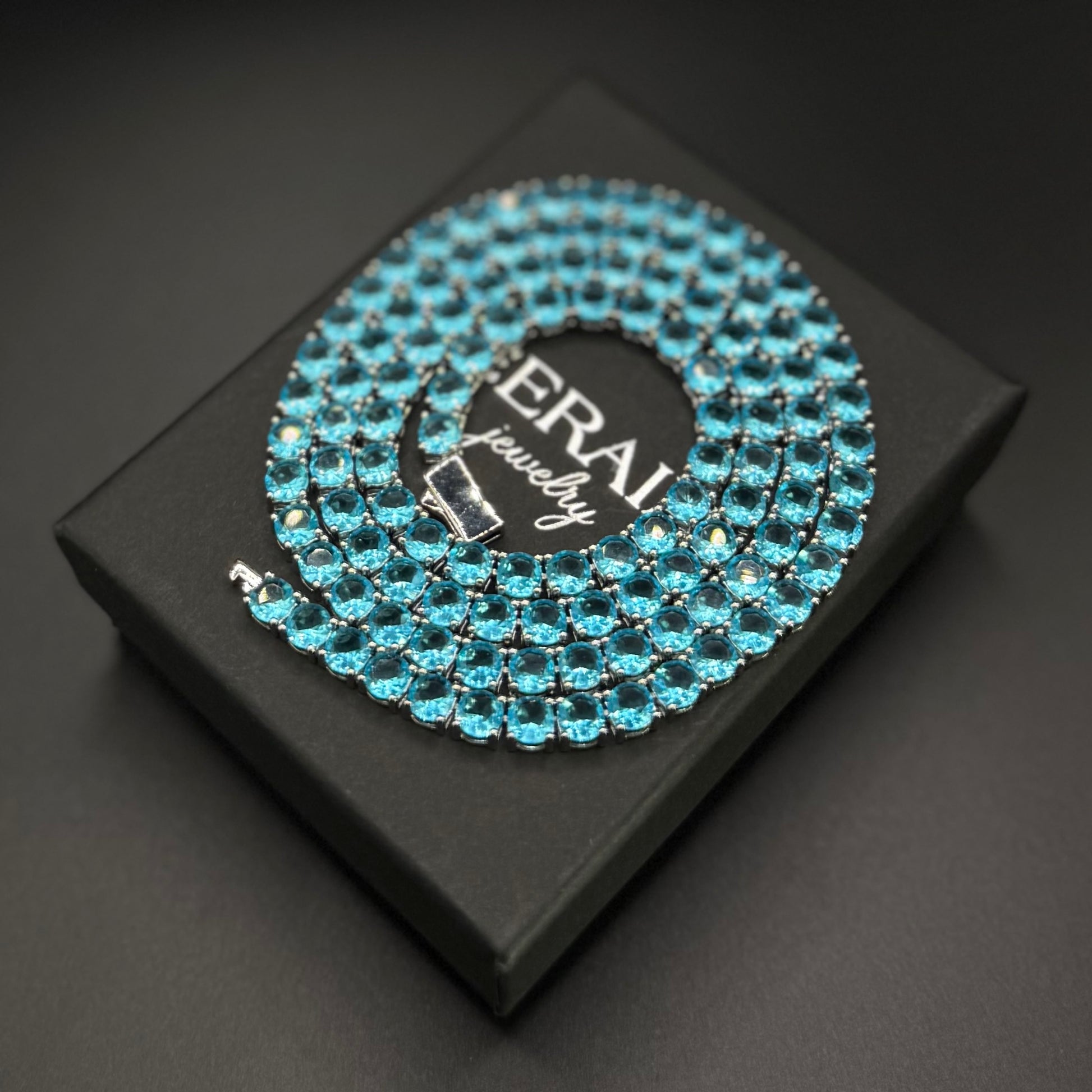 ICED OUT 5MM "SKYBLUE TENNIS" KETTE - ICERAIN JEWELRY