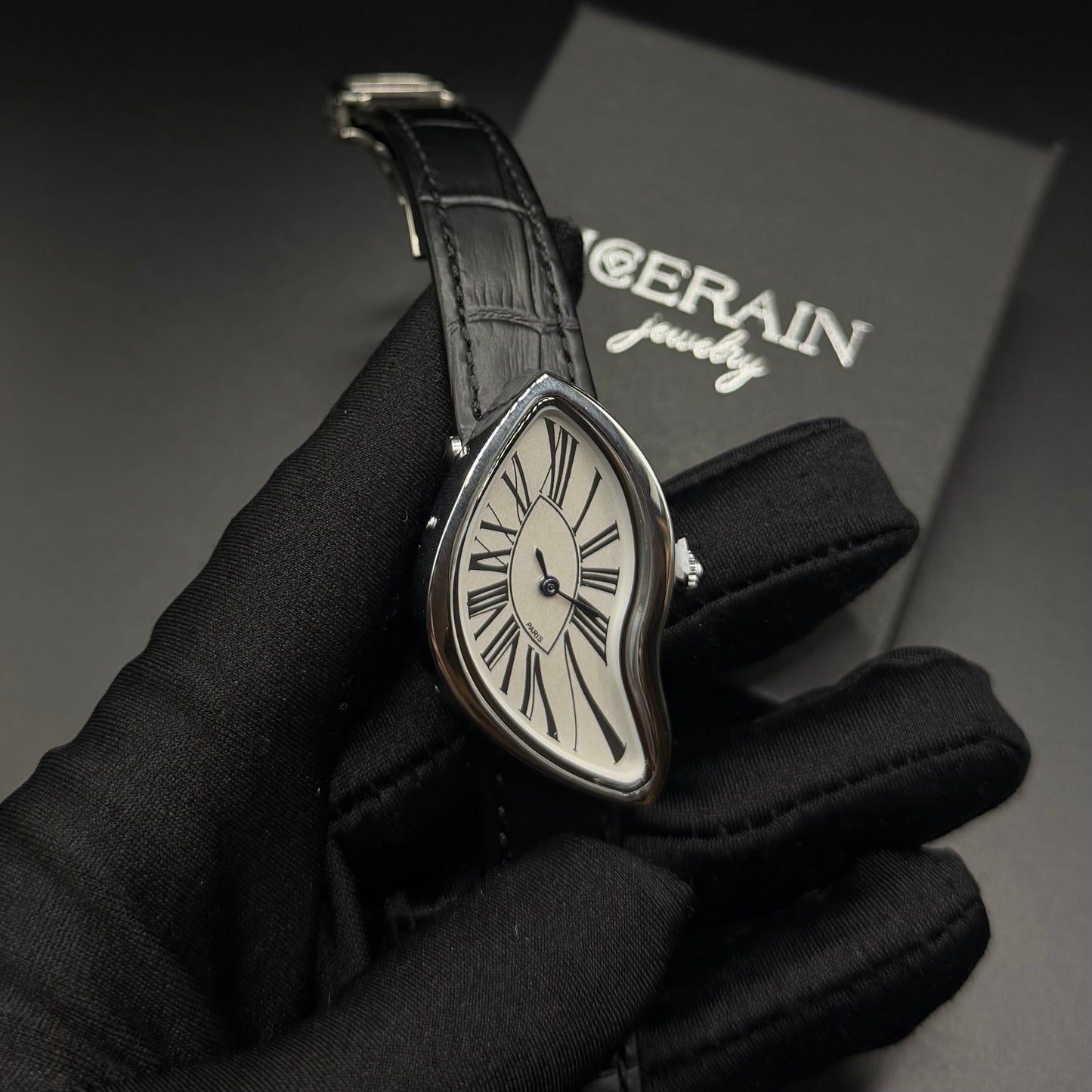 SALE | EDELSTAHL AUTOMATIK "SILVER/WHITE TONNEAU PARIS" UHR - ICERAIN JEWELRY