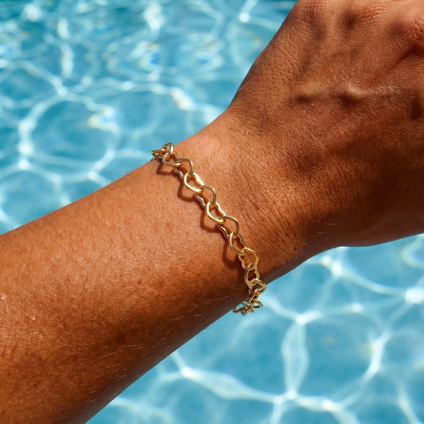 925S SILVER 14K GOLD 5MM "HEART" ARMBAND - ICERAIN JEWELRY