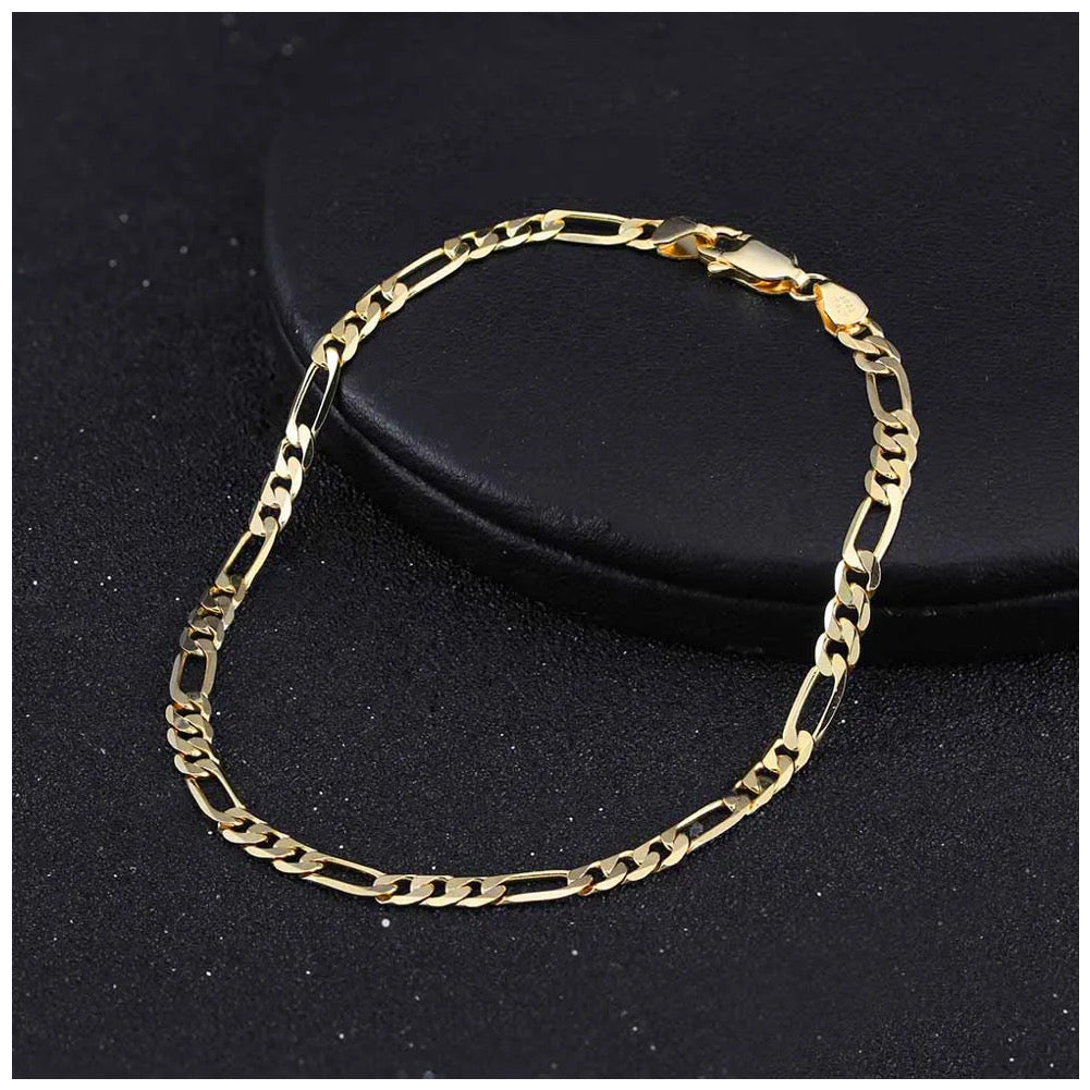 925S SILVER 18K GOLD "FIGARO" ARMBAND [CLASSIC VERSION] - ICERAIN JEWELRY