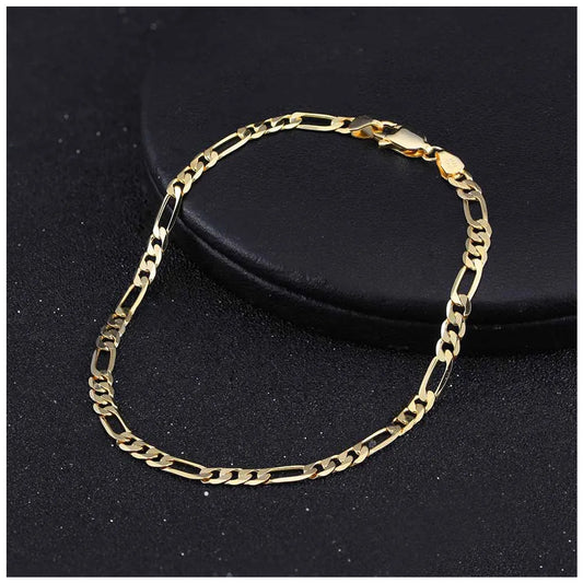 925S SILVER 18K GOLD "FIGARO" ARMBAND [CLASSIC VERSION] - ICERAIN JEWELRY