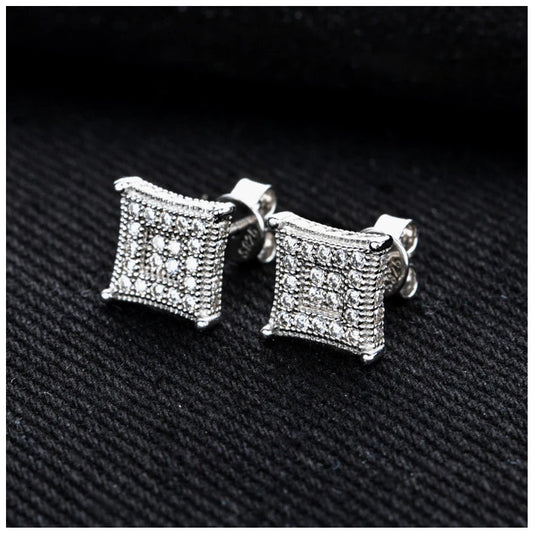 ICED OUT MOISSANITE "ANGOLO" WEISSGOLD 925S SILVER OHRRINGE - ICERAIN JEWELRY