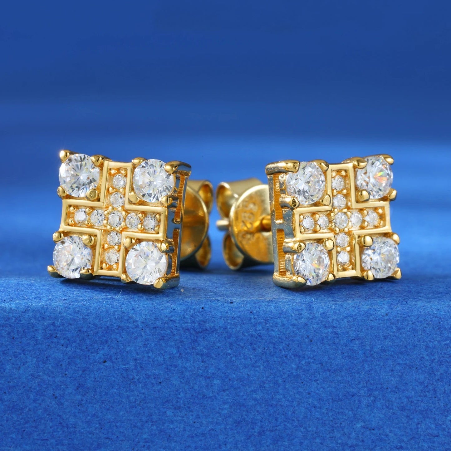 ICED OUT MOISSANITE "PARC" WEISSGOLD 925S SILVER OHRRINGE