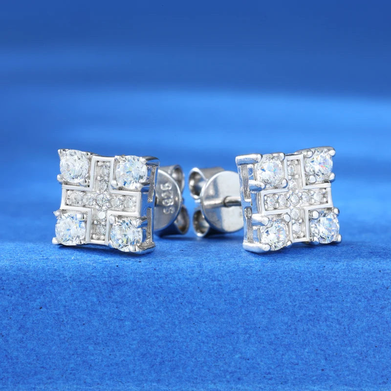 ICED OUT MOISSANITE "PARC" WEISSGOLD 925S SILVER OHRRINGE