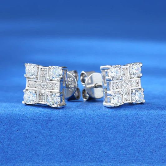 ICED OUT MOISSANITE "PARC" WEISSGOLD 925S SILVER OHRRINGE - ICERAIN JEWELRY