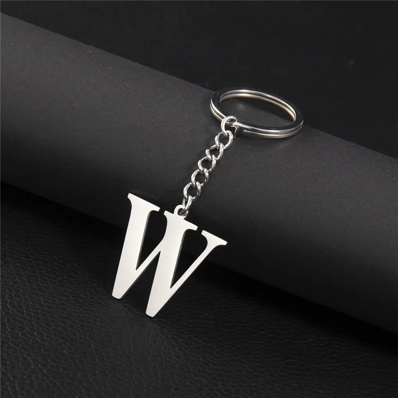 PERSONALISIERTER EDELSTAHL ANFANGSBUCHSTABE "FLISH" SCHLÜSSELANHÄNGER - ICERAIN JEWELRY