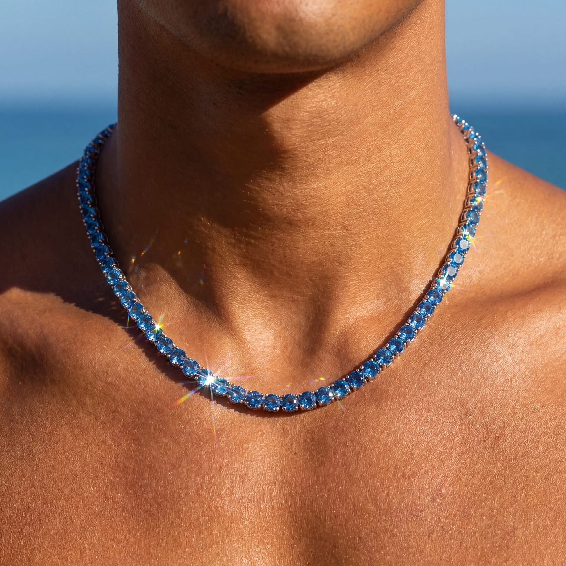ICED OUT 5MM "BLUE TENNIS" KETTE - ICERAIN JEWELRY