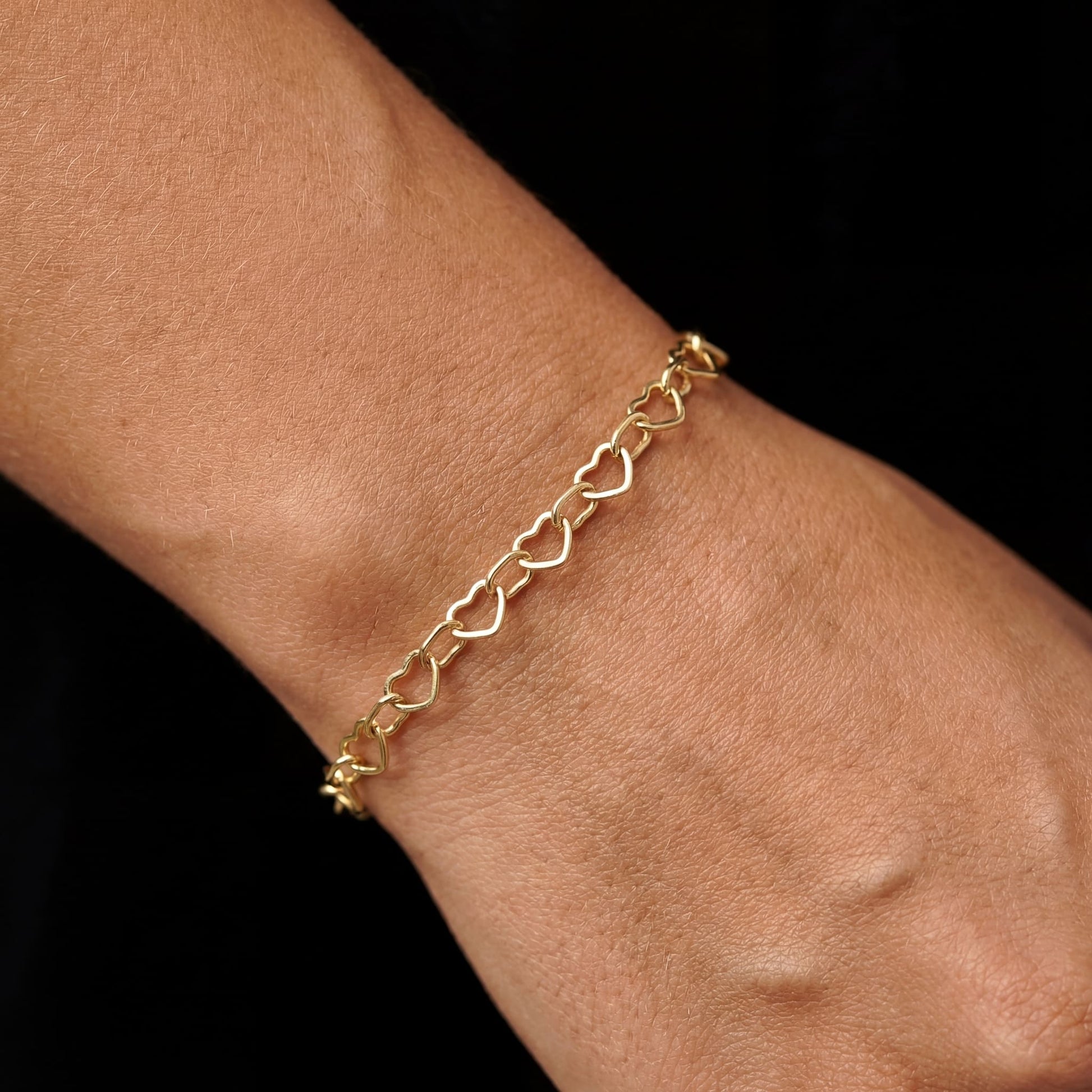 925S SILVER 14K GOLD 5MM "HEART" ARMBAND - ICERAIN JEWELRY