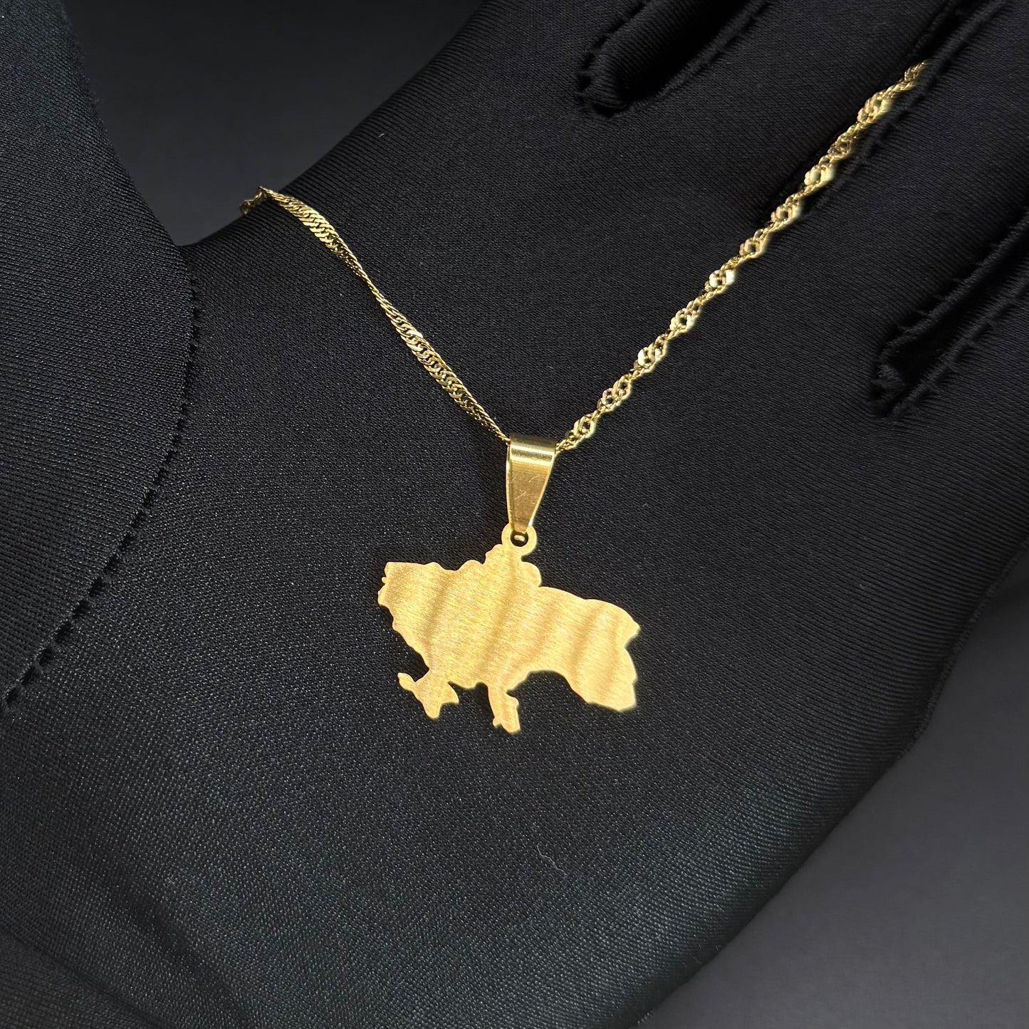 EDELSTAHL "UKRAINE" LÄNDERKETTE - ICERAIN JEWELRY