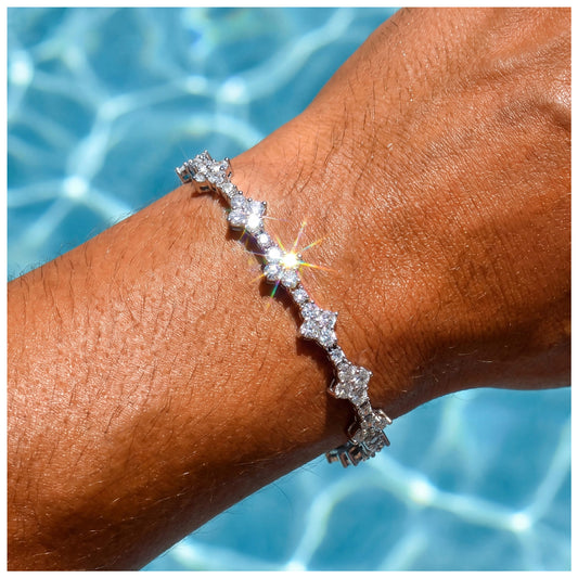 ICED OUT 3MM "TENNIS CROSS" ARMBAND - ICERAIN JEWELRY